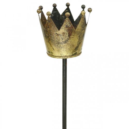 Product Tea light holder crown to stick brass Ø9.5cm H50cm