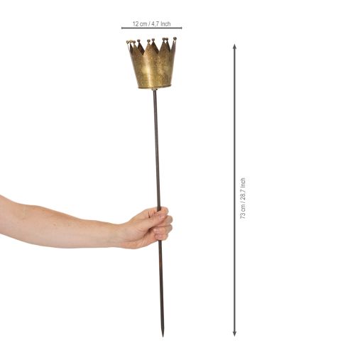 Decorative crown on a stick, vintage decoration for potted plants, 73cm | Floristik24.ie