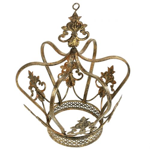 Floristik24 Crown gold antique Ø17.5cm H22.5cm
