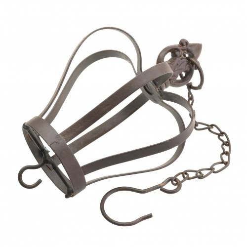 Product Metal crown to hang with hook rusty brown Ø11cm H17cm