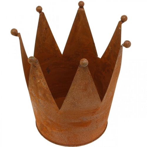 Floristik24 Metal crown, garden decoration, patina Ø17.5cm H17.5cm