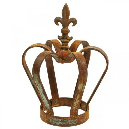 Floristik24 Vintage decoration crown rust metal decoration Ø20cm H28cm