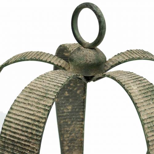 Floristik24 Decorative crown antique metal moss green, beige Ø28cm H36.5cm