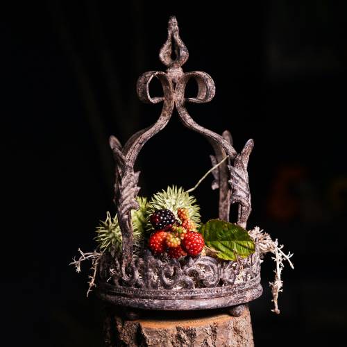 Floristik24 Crown tray antique Ø18cm H28cm