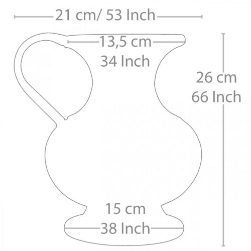 Floristik24 Deco jug antique look vase vintage metal garden decoration H26cm