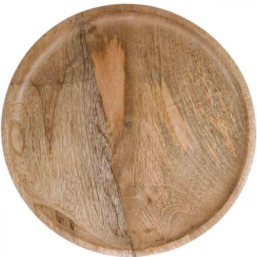 Floristik24 Wooden tray, decorative tray, decorative plate round Ø30cm H12cm
