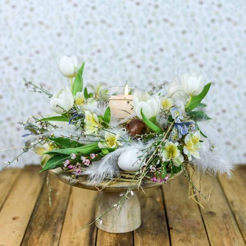 Floristik24 Cake plate, cake tray, natural wood washed white, shabby chic Ø29.5cm H15.5cm