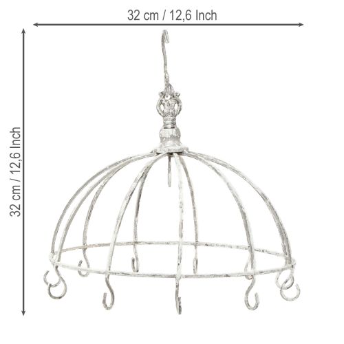 Floristik24 Kitchen Crown Kitchen Hanger Metal White Shabby Chic Ø31.5cm