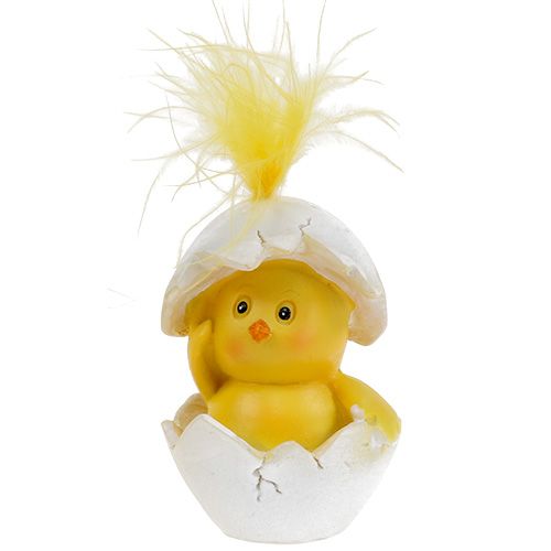 Floristik24 Chick yellow in egg 8cm - 12cm 4pcs