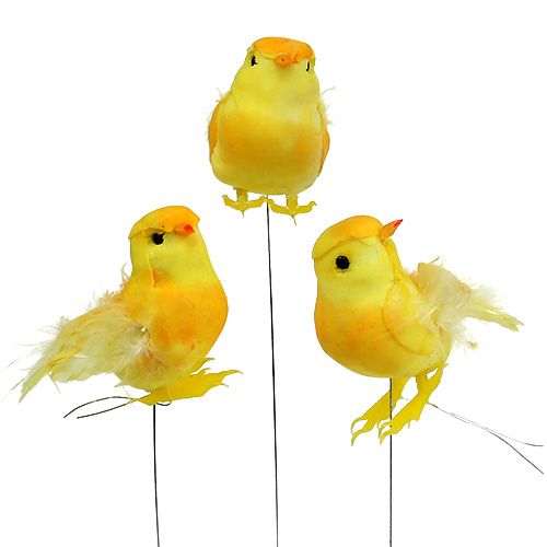 Floristik24 Chick on wire yellow 5.5cm 12pcs