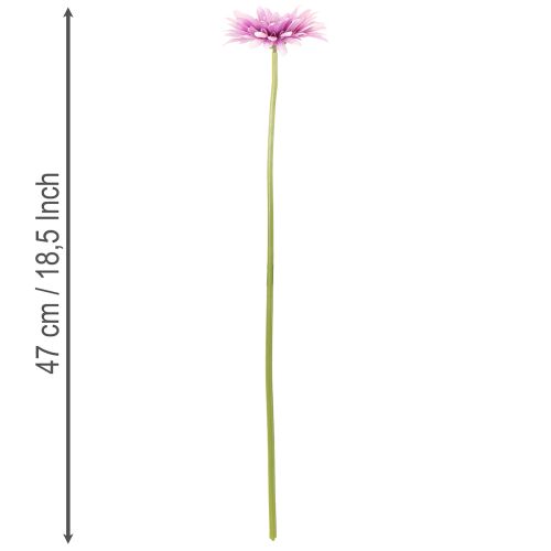 Artificial Gerbera Garden Flowers, Purple, 47cm, 6 Pieces | Floristik24.ie