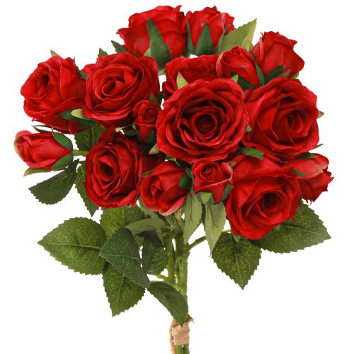 Product Artificial Decorative Roses Bright Red Ø4cm L45cm 3 pcs