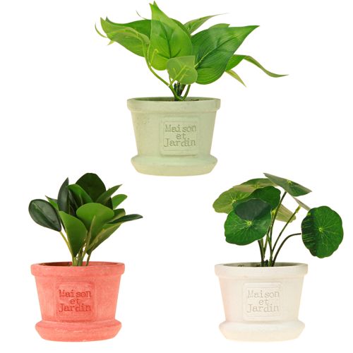 Product Artificial Green Plants Mini Plants in Pot 15cm 3pcs