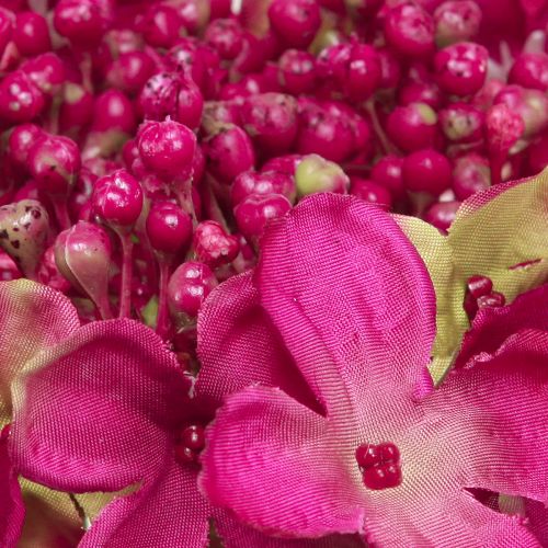 Product Artificial Hydrangea Pink Branch Flower Leaves 43cm 2pcs