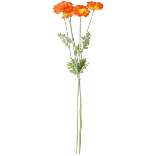 Product Artificial Poppies Summer Flowers Orange Ø7cm L78cm 3pcs