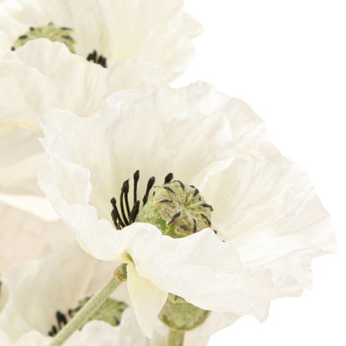Floristik24 Artificial Poppies in White Silk Flowers L78 6pcs