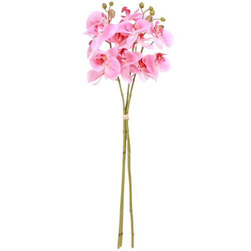 Product Artificial Orchids Pink Artificial Flowers Like Real 56cm 3 Pcs