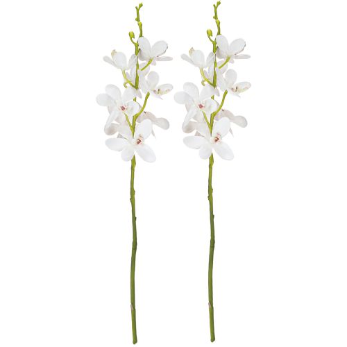 Product Artificial Orchids White Blossom Ø3.5–5cm L38cm 2pcs