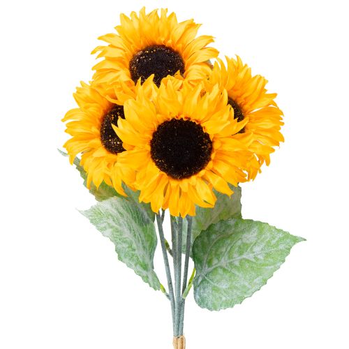 Artificial Sunflower Decoration with Leaves Yellow 58cm 4 pcs