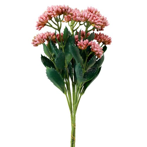 Artificial Fat Hen Sedum Stonecrop flowering pink 47cm 3pcs