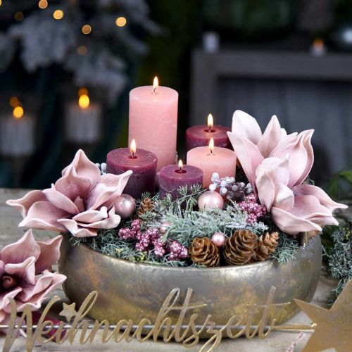 Floristik24 Artificial magnolia old pink artificial flower foam flower Ø10cm 6pcs