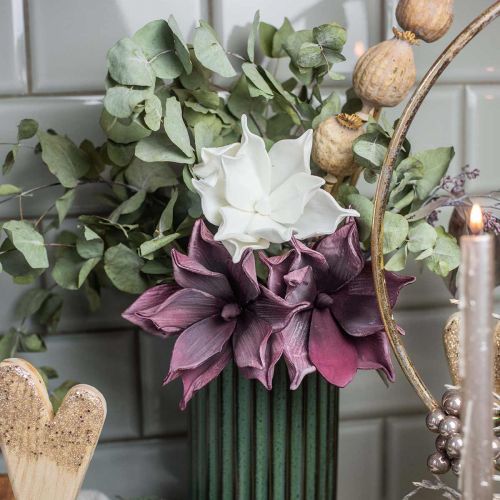 Floristik24 Artificial magnolia white artificial flower on a stick Ø10cm Foam 6pcs