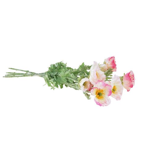 Product Artificial Poppies Decoration Silk Flowers Pink 42cm 4pcs