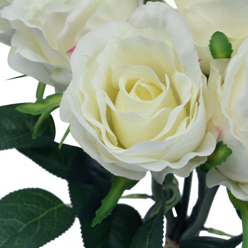 Floristik24 Artificial roses in bunch white 30cm 8 pcs
