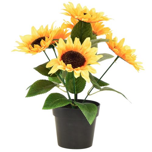 Floristik24 Artificial sunflower in a pot silk flower summer decoration H28cm