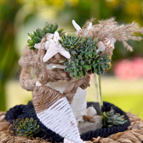 Floristik24 Artificial succulent to stick green, red 12cm