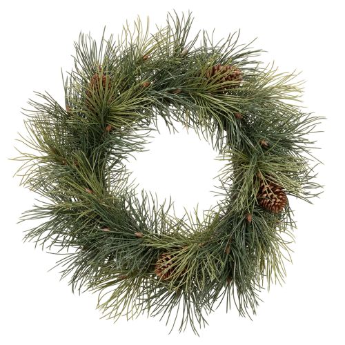 Artificial pine branch wreath with cones 60 cm buy online | Floristik24.ie