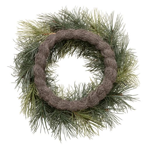 Artificial pine branch wreath with cones 60 cm | Floristik24.ie