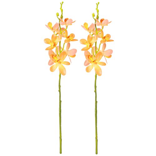 Product Artificial Orchid Branch 8 Flowers Orange L38cm 2pcs