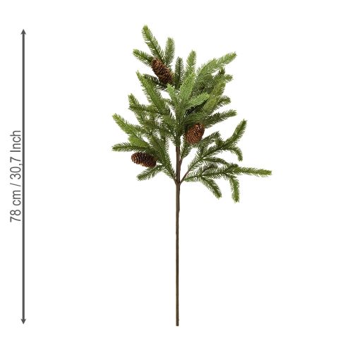 Floristik24 Artificial fir branch with real cones Christmas branch 78cm
