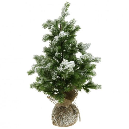 Artificial Mini Christmas Tree in a Sack Snowy Ø32cm H55cm