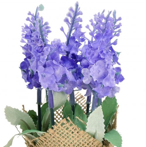 Floristik24 Artificial Lavender Artificial Flower Lavender in Jute Bag White/Purple/Blue 17cm 5pcs