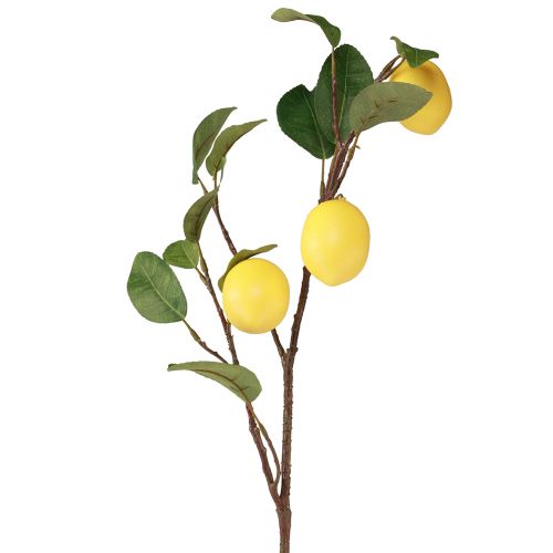 Product Artificial lemon branch decoration, branch with 3 yellow lemons, 65cm, artificial plant, decorative accessory