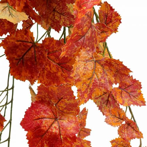 Product Artificial Vine Leaves Red Orange Hanging Branches L95cm
