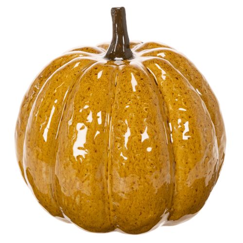 Ceramic pumpkin with face, LED decoration, Halloween, 19cm | Floristik24.ie