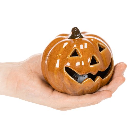 Ceramic Pumpkin LED Halloween Decoration Small 10cm | Floristik24.ie