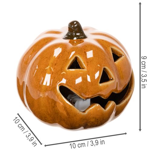 Ceramic Pumpkin LED Halloween Decoration Small 10cm | Floristik24.ie