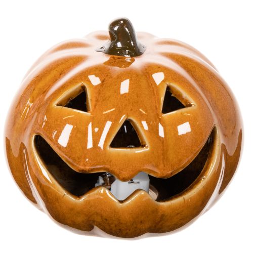 Ceramic Pumpkin LED Halloween Decoration Small 10cm | Floristik24.ie
