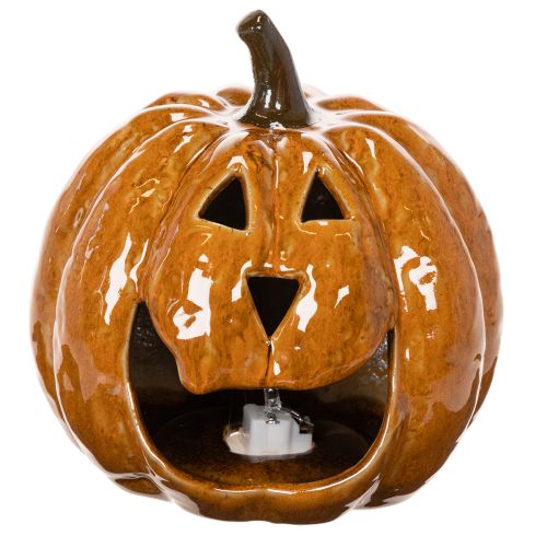 Ceramic Pumpkin Halloween LED Decoration 15cm | Floristik24.ie