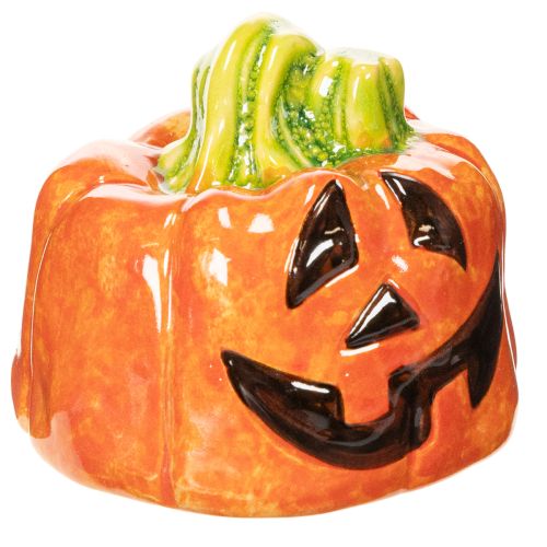 Decorative ceramic pumpkin figurine for autumn and Halloween, 8cm