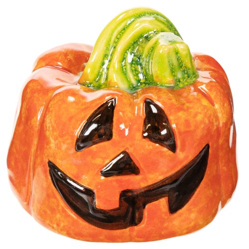 Decorative ceramic pumpkin figurine for autumn and Halloween, 8cm | Floristik24.ie