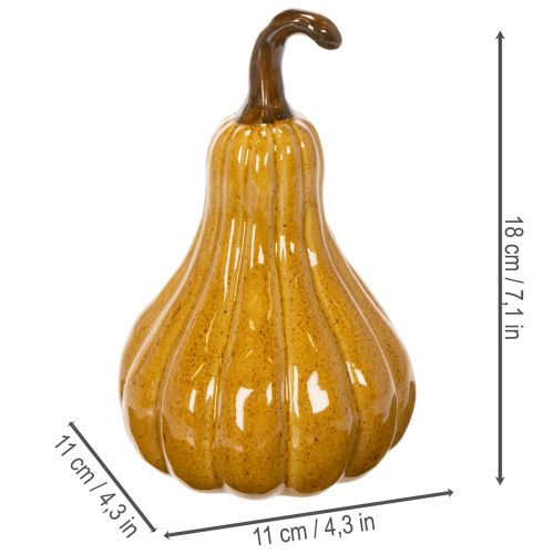 Decorative pumpkin for table decoration Halloween 18cm | Floristik24.ie