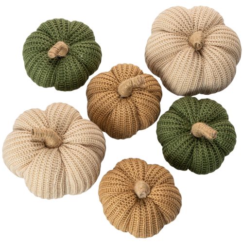 Decorative knitted pumpkins, autumn decoration, 10cm, 6 pieces buy online | Floristik24.ie