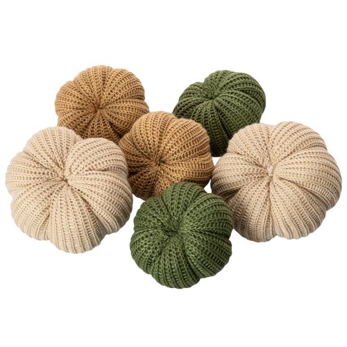 Decorative knitted pumpkins, autumn decoration, 10cm, 6 pieces | Floristik24.ie