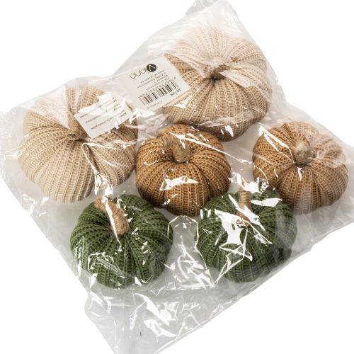 Decorative knitted pumpkins, autumn decoration, 10cm, 6 pieces | Floristik24.ie