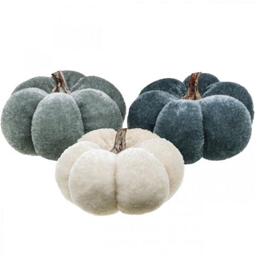 Table decoration autumn decoration pumpkin soft gray beige Ø6.5cm 9pcs